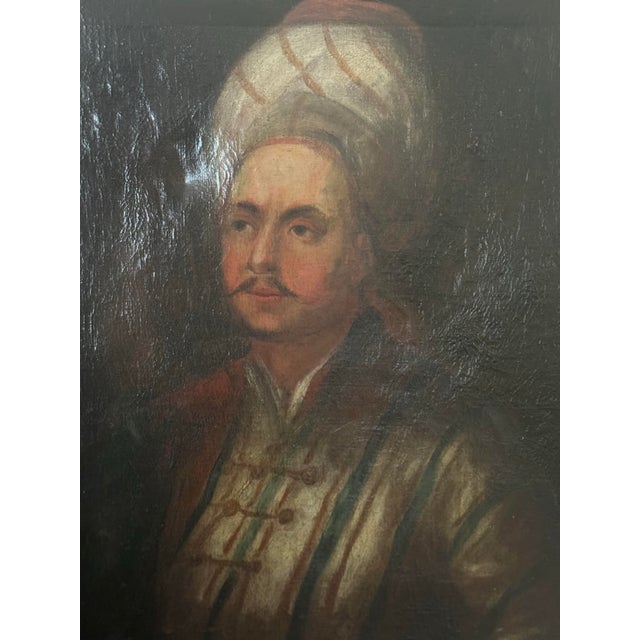 Antique Signed European Oil Portrait of Ottoman Gentleman, Stöyer, Turquerie Tradition 32”t X 26.5”t For Sale - Image 4 of 12