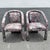 A striking pair of vintage Postmodern armchairs showcasing the bold artistic sensibilities of late 1980s and early 1990s...