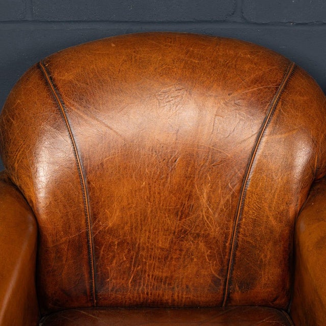 Brown Vintage Dutch Leather Club Chairs, 1980, Set of 2 For Sale - Image 8 of 18
