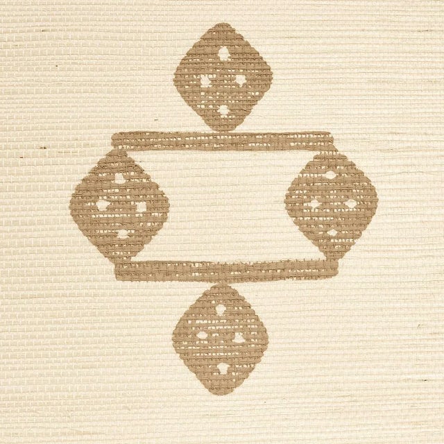 Tribal Sample - Schumacher Samsun Sisal Wallpaper in Natural For Sale - Image 3 of 6
