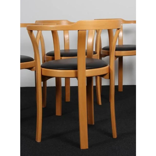 Black Dining Chairs in Beech and Leather from Farstrup, 1960s, Set of 4 For Sale - Image 8 of 9