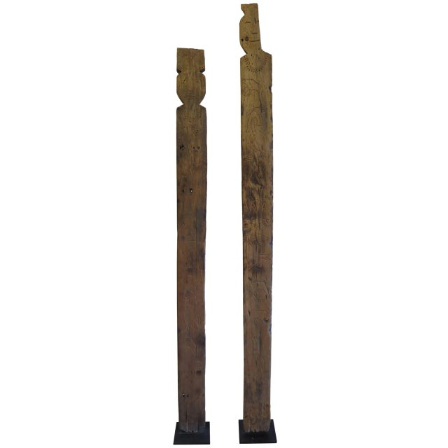 Burmese Tribal Markers Wooden Sculpture For Sale - Image 11 of 11