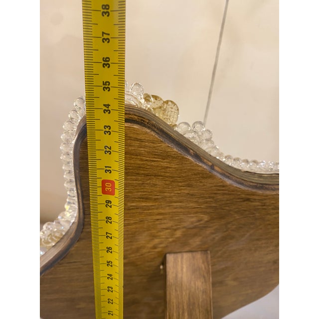 Contemporary Venetian Table Mirror Frame With Trasparents and Gold-Leaf Flowers With Engraving Decorations For Sale - Image 11 of 12