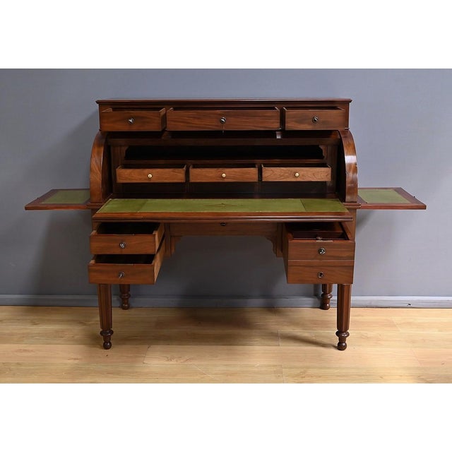Restoration Mahogany Cylinder Desk, Early 19th Century For Sale - Image 3 of 18