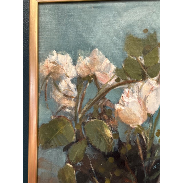 M. Jakobsson, White Flowers, 1950s, Oil on Canvas, Framed For Sale - Image 17 of 18