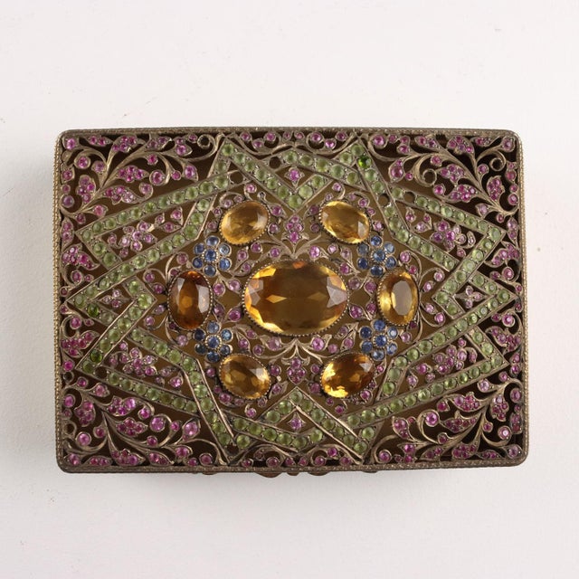 Silver and Glass Stone Box For Sale - Image 3 of 12