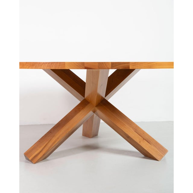 Mid-Century Modern La Rotonda Round Table in Walnut Wood by Mario Bellini for Cassina, 1980s For Sale - Image 3 of 15