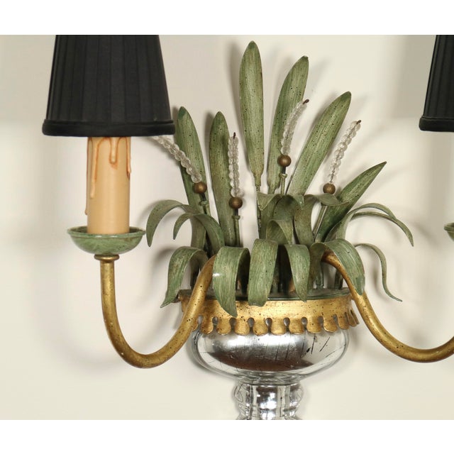 1970s 1960s Banci Firenze Fern Appliques / Sconces, a Pair . For Sale - Image 5 of 7