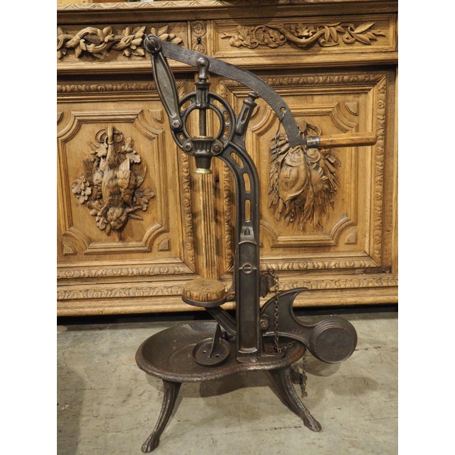 Circa 1900 Heavy Cast Iron French Wine Bottle Corker For Sale - Image 11 of 12