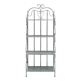 Tyrique 4 Tier Shelf Unit - Antique Dark Green For Sale