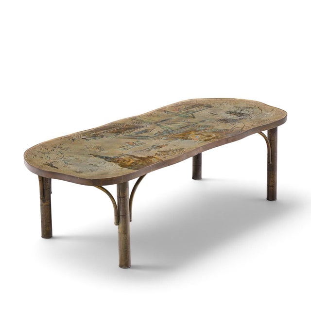 Philip & Kelvin LaVerne Chan Model 140 Mid Century Bronze Coffee Table For Sale - Image 9 of 11