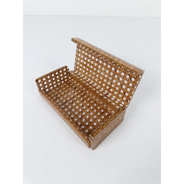 Mid-Century Rectangular Box in Acrylic Glass and Cane Webbing in the style of Dior Home, 1970s For Sale - Image 11 of 18