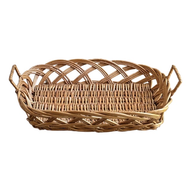 Mid-20th Century Mediterranean-Style Openwork Basket Tray For Sale