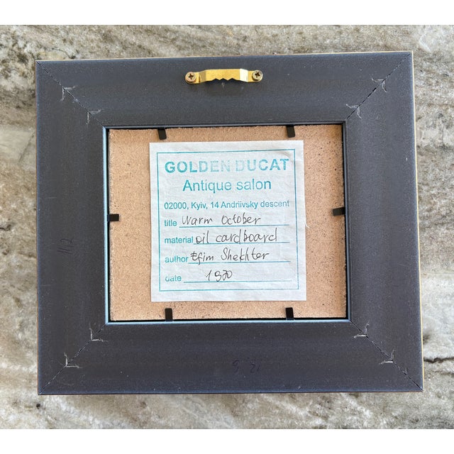 Rustic European Vintage Abstract Expressionist Oil Painting of a River and Landscape in Autumn, Framed For Sale - Image 3 of 5