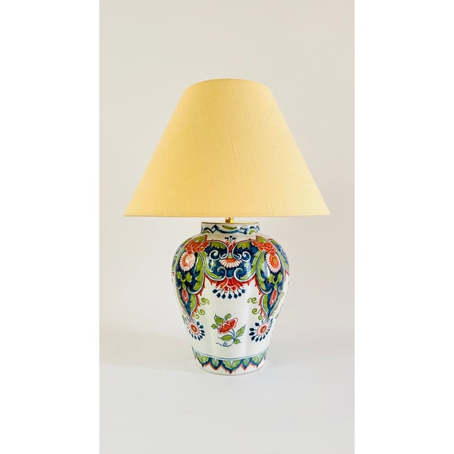 Metal Antique Table Lamp from Royal Tichelaar Makkum, 1930 For Sale - Image 7 of 7