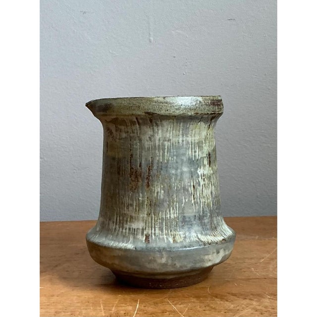 Ceramic Vintage Drip Glaze Ceramic Pitcher For Sale - Image 7 of 12