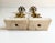 Pair of Antique Brass Victorian Girandole Candlesticks With Marble Base & Prisms For Sale - Image 12 of 12