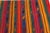 1960s Vintage Handmade Flat Weave Striped Saddlebag Rug - 2′5″ × 3′6″ For Sale - Image 9 of 11