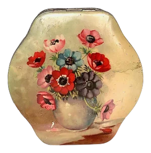 Vintage Floral Biscuit Tin Box With a Hinged Lid