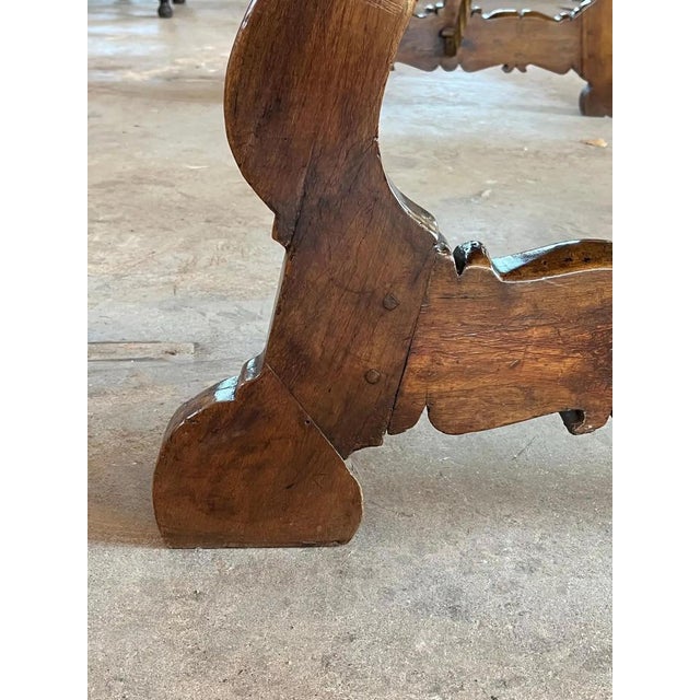 Italian Walnut Fratino Dining Table with Lyre Legs, 18th Century For Sale - Image 11 of 13