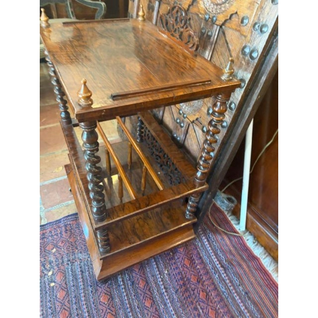 Antique English Walnut Magazine Rack (Canterbury ) For Sale In West Palm - Image 6 of 7
