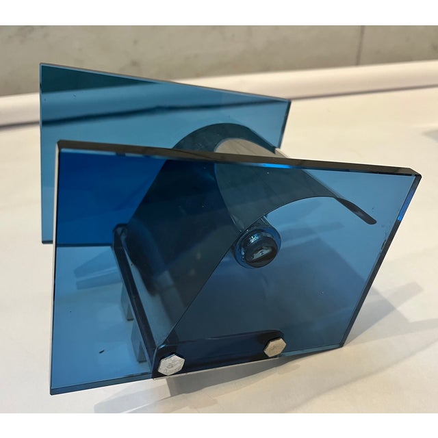 Very rare set of a bathroom mirror and accessory set made in Italy in the 1980s in the manner of Fontana Arte. This...