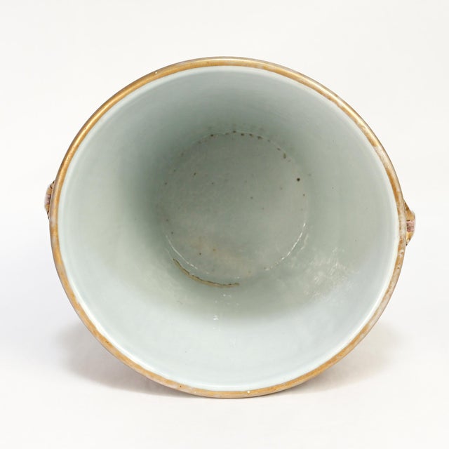 Antique Samson Porcelain Chinese Export Style Bianco Sopra Bianco Jardiniere For Sale - Image 11 of 17