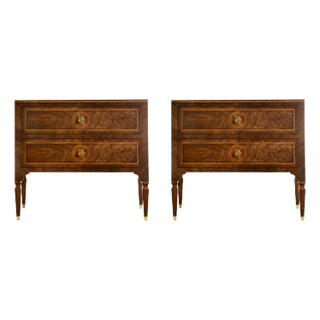 Pair of Louis XVI Style Inlaid Bedside Chests For Sale