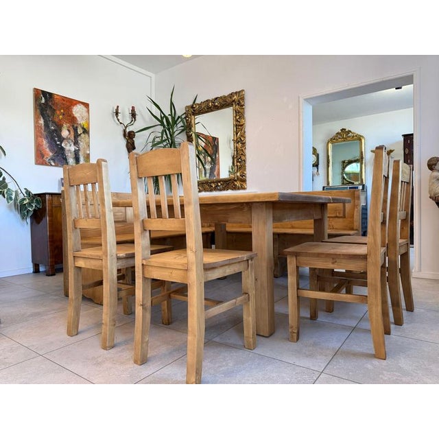 Farmhouse-Style Corner Bench Set in Spruce, Set of 5 For Sale - Image 6 of 14