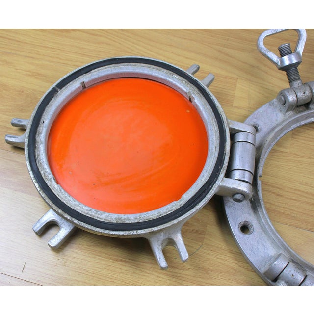 1950s Nautical Ship's Aluminium Porthole Converted to Mirror, Italian Industrial Marine Design For Sale - Image 6 of 9