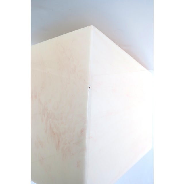 Pedestal Side Table Marble Look For Sale - Image 12 of 12