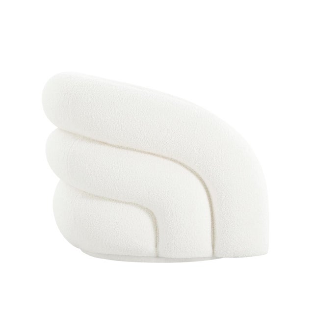 Piagia Boucle Swivel Base Lounge Chair For Sale - Image 4 of 7