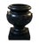 This striking vintage cachepot urn masterfully combines classic Neoclassical architecture with a bold, dramatic flair....