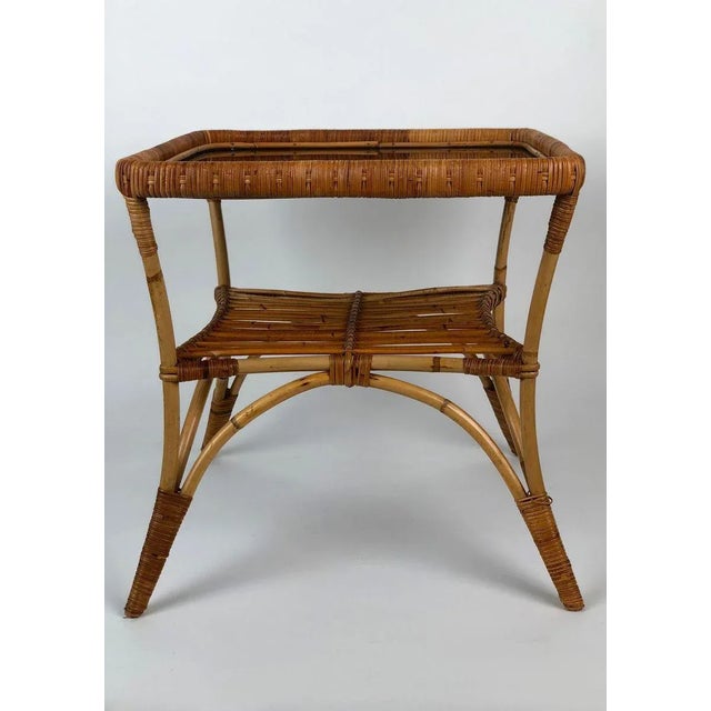 Wood Mid-Century Italian Bamboo Garden Coffee Table & Chairs, 1960s, Set of 3 For Sale - Image 7 of 18