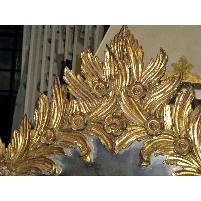 Rococo Unique Italian Carved Giltwood Mirror For Sale - Image 3 of 7