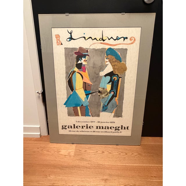 Original 1977 Richard Lindner exhibition poster from Galerie Maeght in Paris, advertising his December 1977–January 1978...