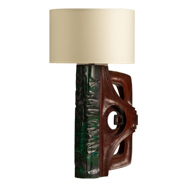 Table Lamp in Wood from Gianni Pinna, Italy, 1970s For Sale