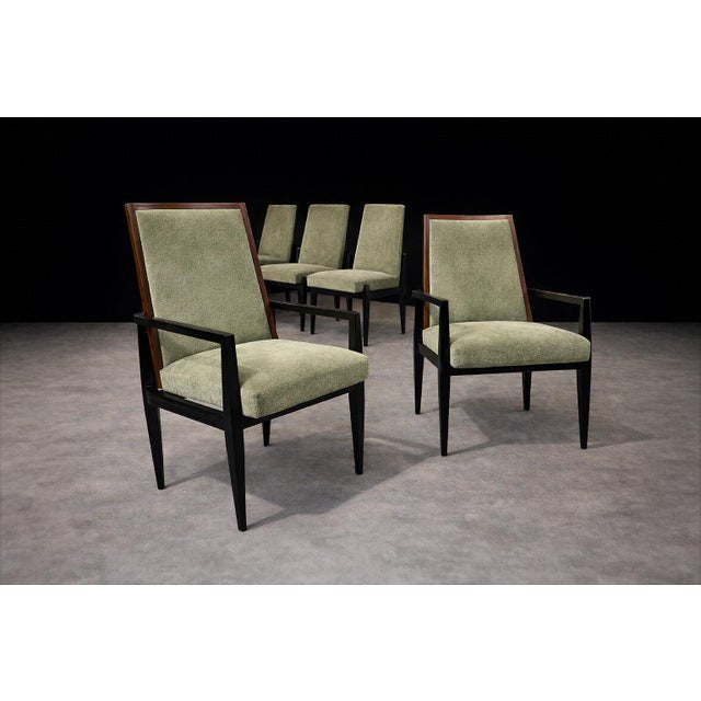 A rare and sculptural set of eight dining chairs by Cimo, Brazil, circa 1950s — comprising two head chairs with armrests...