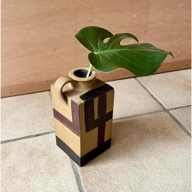 Sculptural Cubic Studio Ceramic Art Jug, Germany, 1940s For Sale - Image 17 of 18