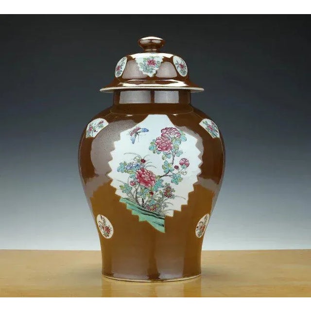 19th Century Chinese Export Porcelain Famille Rose Batavian Glaze Vase For Sale - Image 9 of 11