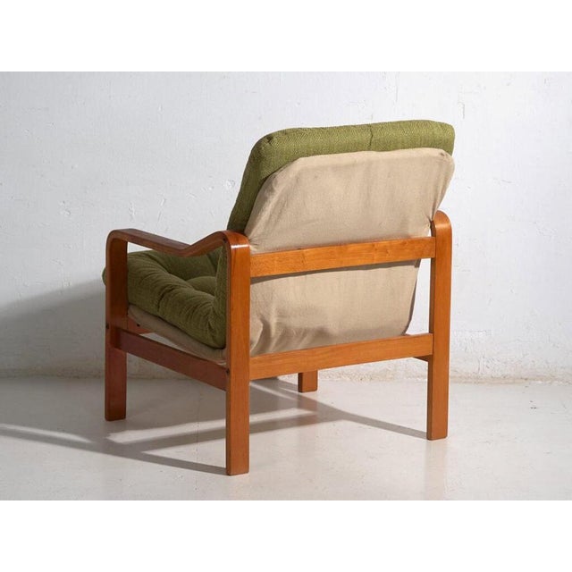 Wood Vintage Lounge Chair in Green For Sale - Image 7 of 8