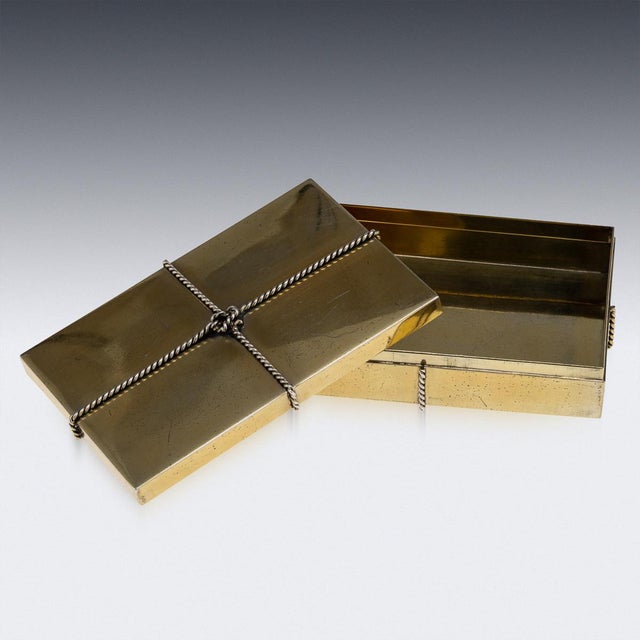 Vintage 20th Century Italian Gilt Silver Cigar Box from Tiffany & Co, 1960s For Sale - Image 9 of 17