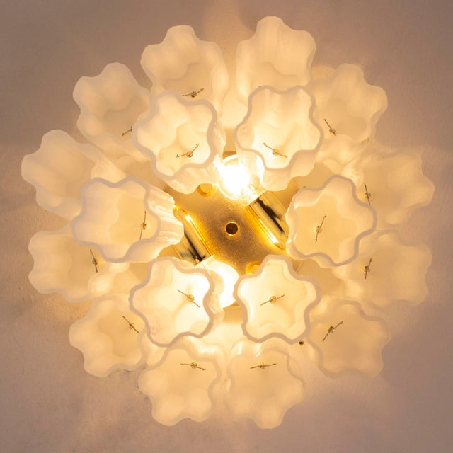 1990s Frosted Murano Glass Chandelier, Italy, 1990s For Sale - Image 5 of 11