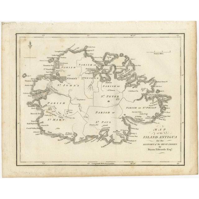 Early 19th Century Antique Caribbean Maps of St. Kitts, Antigua, Virgin Islands & Tobago, 1818, Set of 4 For Sale - Image 5 of 10