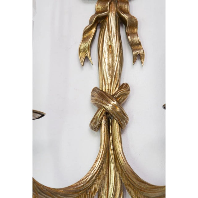 Large French Louis XVI Style Bronze Wall Light, 1950s For Sale - Image 4 of 5