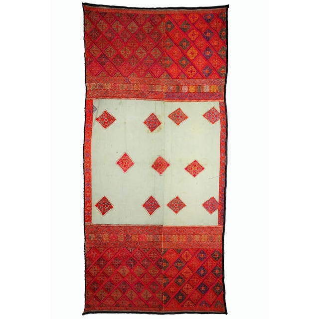 Antique Silk Embroidered Wall Hanging, Swat Valley Pulkari, 1890s For Sale - Image 10 of 10