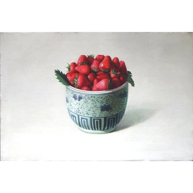 Strawberries is an original oil on canvas realized by the chinese painter Zhang Wei Guang (Mirror) in 2008. Excellent...
