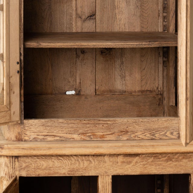 20th Century Bleached Oak Large French Bookcase Display Cabinet For Sale - Image 10 of 15
