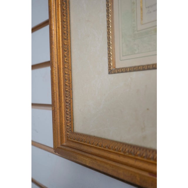 Sculpture Materials Vintage Hand Colored Professionally Framed & Matted Engraving For Sale - Image 7 of 10
