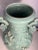 1970s Vintage Large Celadon Dragon Urn/Vase With Peacock Handles For Sale - Image 4 of 10
